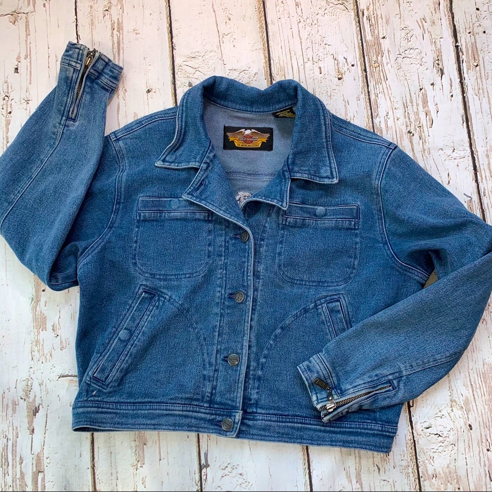 Harley Davidson motorcycle jean jacket